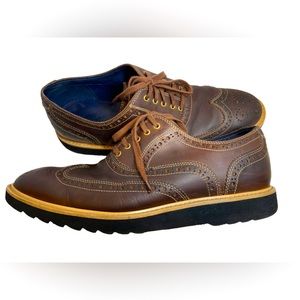 Cole Haan Mens Brown Leather Wingtip Casual Oxford Shoes C11824 US Size 11 M